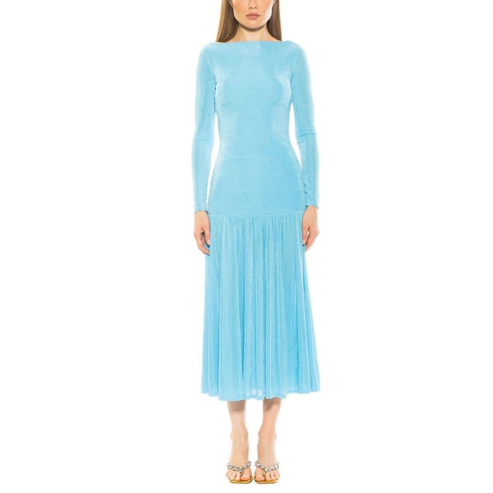 Alexia Admor Womens  Khaite Drop Waist Maxi Dress, Blue